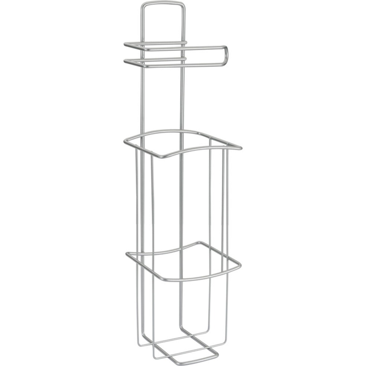 Suport hartie igienica Onda, Metaltex, 14x14x52 cm, metal/invelis din Polytherm, argintiu - imagine 4